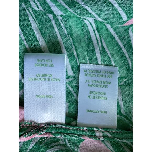 Lilly Pulitzer Franki Green Conch Shell Lets Go Bananas Shirt Coverup Size MED - Picture 8 of 9